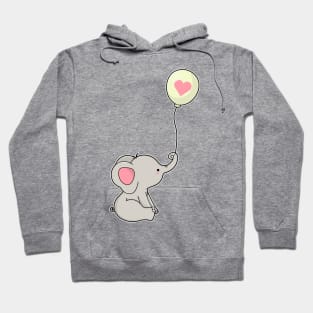 Elephant & Balloon with Heart Hoodie